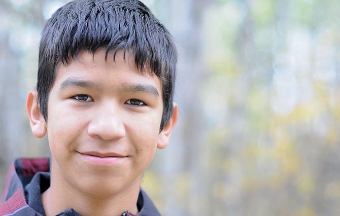 Teen looking at the camera